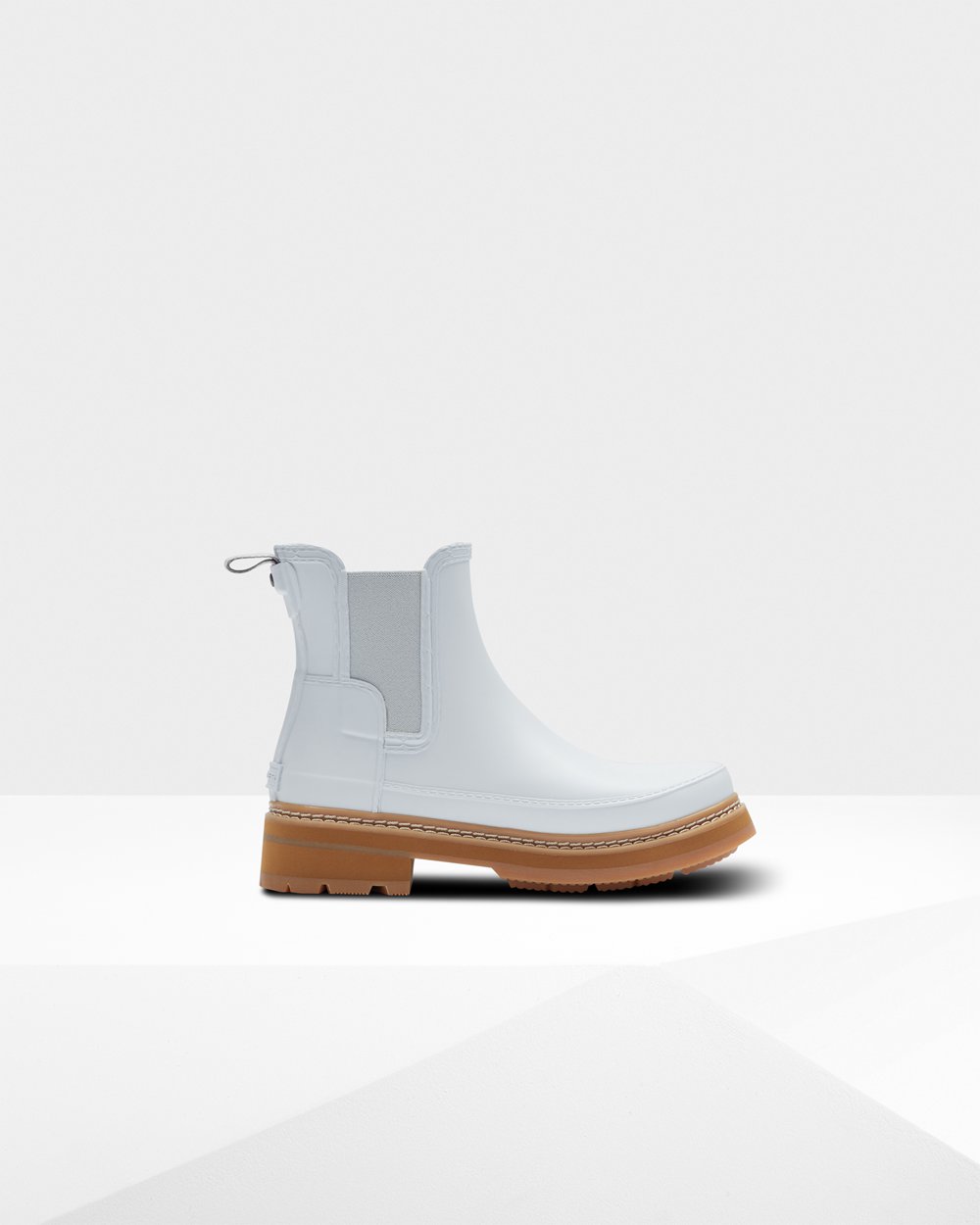 Women Hunter Refined Stitch Detail | Chelsea Boots White | NZ-26804-APND